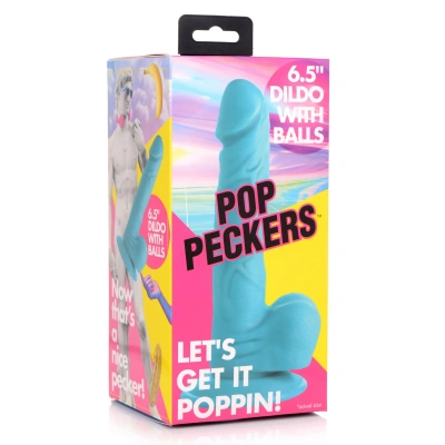 Pop Peckers - реалистичный фаллоимитатор на присоске, 19х3.8 см