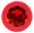 Colorful Joy - Пробка анальная с красным кристаллом, 7,2 см (красный) 