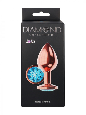 Lola Games Diamond Topaz Shine L металлическая анальная пробка с кристаллом, 8.3х3.3 см (изумрудный) 