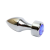 4sexdream маленькая серебристая анальная пробка со стразом в основании, 7.8х2.9 см (синий) 
