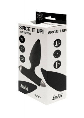 Lola Games Spice it up New Edition Glory Black - Анальная пробка с вибрацией, 8,4 см (черный) 