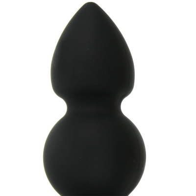 Tom of Finland  - Силиконовая анальная пробка с двумя шариками, 14 см (чёрный) 