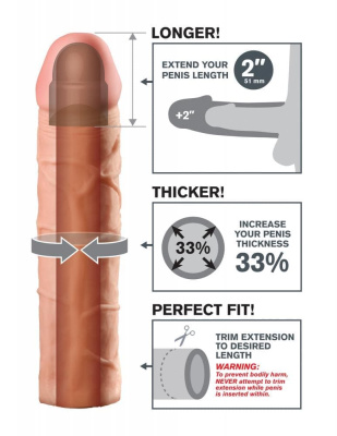Удлиняющая насадка на пенис Perfect 2 Extension от Pipedream, 20 см (телесный) 