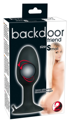 Backdoor Friend Small Toy 2 Toys анальная втулка с шариком, 9х2.8 см (чёрный) 