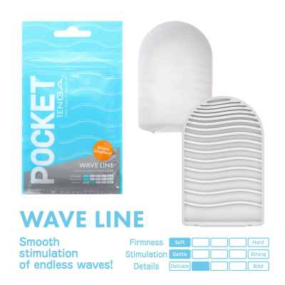 Pocket Wave Line Tenga - Мини-мастурбатор (белый)