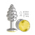 DD Джага-Джага - Анальная втулка Silver Spiral малая с желтым кристаллом, 7 см 