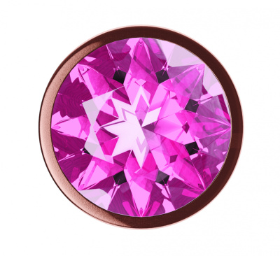 Lola Games Diamond Quartz Shine L металлическая анальная пробка с кристаллом, 8.3х3.3 см (розовый) 
