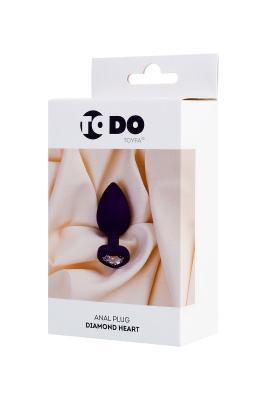 ToDo by Toyfa Diamond Heart силиконовая анальная пробка с кристаллом в форме сердца,7х2 см (фиолетовый) 