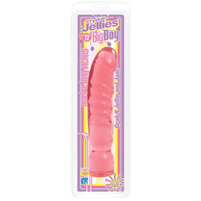 Гелевый фаллоимитатор Big Boy Dong Crystal Pink Jelly, 30 см (красный)