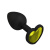 DD Джага-Джага - Анальная втулка силиконовая черная с желтым кристаллом сердце, 6,5 см 