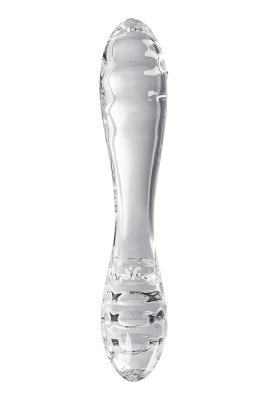 Satisfyer Dazzling Crystal 1 - Двусторонний стеклянный фаллоимитатор, 18,5х3.5 см (прозрачный)