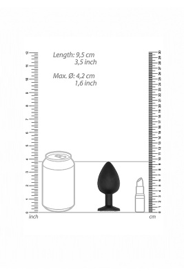 SONO N0. 91 - Self Penetrating Butt Plug анальная пробка с кристаллом и смещенным центром тяжести, 9.5х4.2 см (чёрный) 