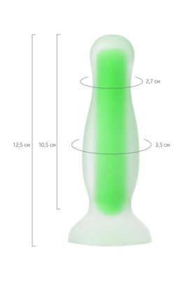 Beyond by Toyfa Mortimer Glow - Анальная пробка светящаяся в темноте, 12,5 см (зеленый) 