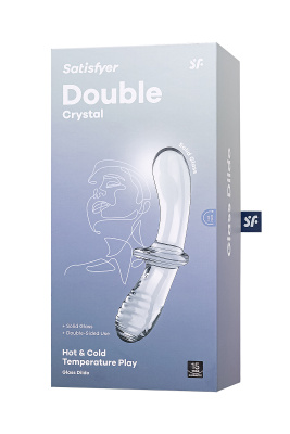 Satisfyer Double Crystal Двусторонний фаллоимитатор, 19,5 см (прозрачный)