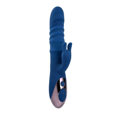 Evolved The Ringer - Вибромассажер-кролик с функцией поступательных движений,  23,8х3,5 см (синий)
