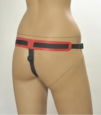Strap-on Harness Anatomic Thong O-ring Kanikule - Кожаные трусики для страпона (красный)
