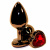 4sexdream золотистая анальная пробка с кристаллом в форме сердца, 8х3.5 см (красный) 