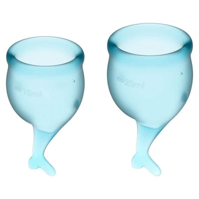 Satisfyer Feel Secure - Набор менструальных чаш, 15 мл и 20 мл (голубой)