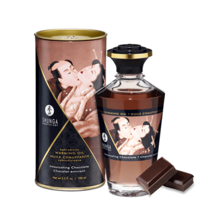 Ароматизированное массажное масло с афродизиаком Shunga - Warming Oil, 100 мл (шоколад)