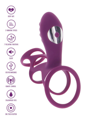 Toy Joy Halo Halo C-Ring Sleeve - эрекционная вибронасадка с дистанционным управлением, 6.2х5 см (фиолетовый) 