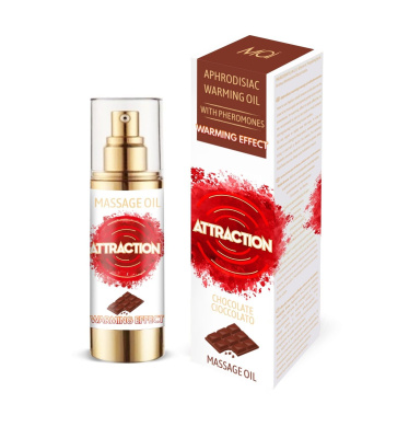 Mai Cosmetics Attraction Massage Oil - Разогревающее массажное масло с феромонами, 30 мл (шоколад)