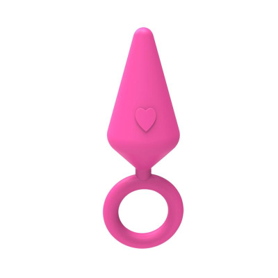 Анальная пробка с кольцом Candy Plug L, 9 см (розовый) 