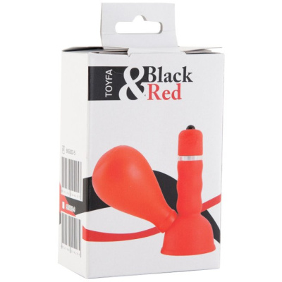 ToyFa Black & Red - Помпа для сосков с вибрацией, 8.5х3.5 см (красный)