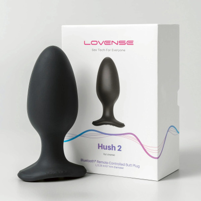 Lovense Hush 2 L - Анальная пробка, 12,1х5.7 см (черный) 