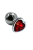 Kanikule большая анальная пробка из аллюминия с кристаллом в форме сердца, 8.2х4.1 см (красный) 