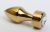 4sexdream анальная пробка металл золото со стразом в основании, 7.8х2.9 см (розовый) 