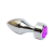 4sexdream маленькая серебристая анальная пробка со стразом в основании, 7.8х2.9 см (фиолетовый) 