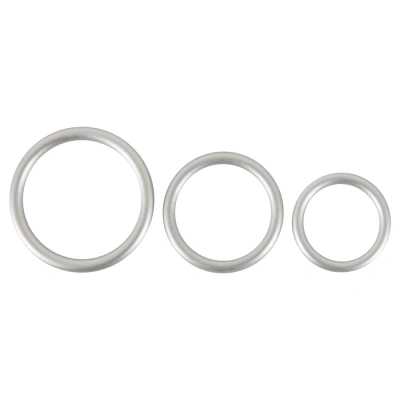 ORION Metallic Silicone Cock Ring Set - Набор эрекционных колец, 3 шт (серебристый) 