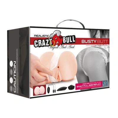 Crazy Bull Busty Butt Baile - Милая попка-мастурбатор с вибрацией, 16.6 см (телесный)