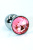 Kanikule - Маленькая хромированная анальная пробка с кристаллом, 7х2.7 см (розовый) 