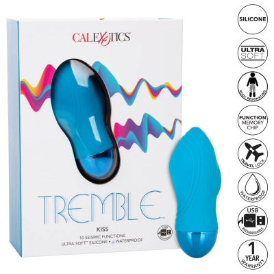 CalExotics Tremble Kiss компактный мини-вибратор, 12х6.25 см (голубой) 