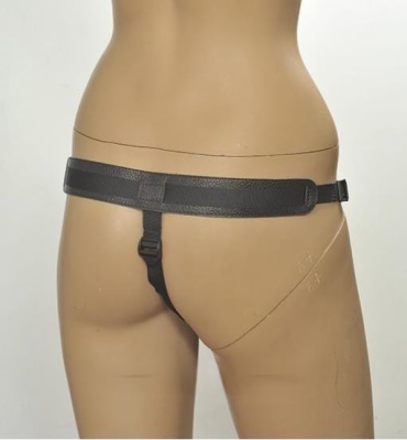 Strap-on Harness Anatomic Thong O-ring  Kanikule - Кожаные трусики для страпона (чёрный)