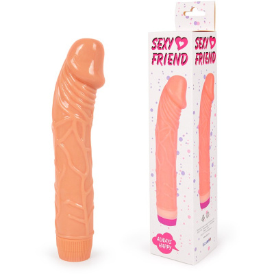 Sexy Friend - Вибратор-реалистик с ярко выраженной головкой,  22.5х4.3 см (телесный)