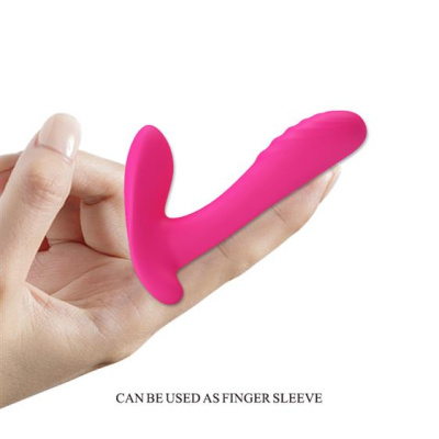 Baile - Вибромассажёр насадка на палец, 12 режимов вибрации, 10х2,2 см (розовый) 