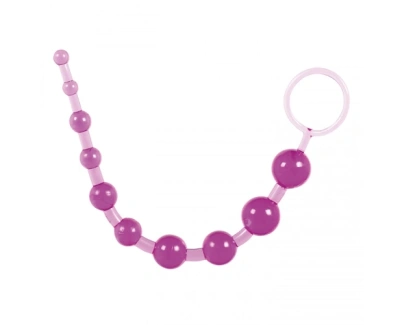 Toy Joy Thai Toy Beads - Анальные шарики на жесткой связке, 25 см (фиолетовый)