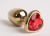 4sexdream золотистая анальная пробка с кристаллом в форме сердца, размер S 7.5х2.8 см (красный) 