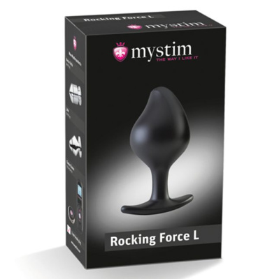 Mystim - Buttplug Rocking Force, L - Анальная пробка с электростимуляцией, 6,3 см (черный)