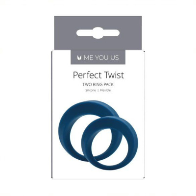 Me You Us Perfect Twist Cock Ring Set - Набор из двух колец на пенис, 3.2 и 3.8 см  