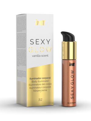 Intt Sexy Glow - хайлайтер для тела с ароматом ванили и золотистыми микрогранулами, 60 мл 