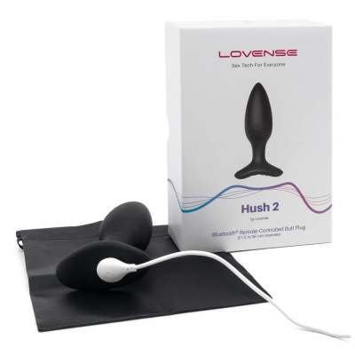 Lovense Hush 2 S - анальная смарт пробка, 12,1х3.8 см (чёрный) 
