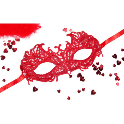 Карнавальная ажурная маска Андреа от Erowoman-Eroman (One size, красный)
