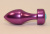 4sexdream фиолетовая металлическая анальная пробка со стразом в основании, 7.8х2.9 см (голубой) 