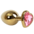 4sexdream золотистая анальная пробка с кристаллом в форме сердца, размер S 7.5х2.8 см (розовый) 