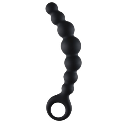 Упругая анальная цепочка Flexible Wand - Lola, 3 см (чёрный) 