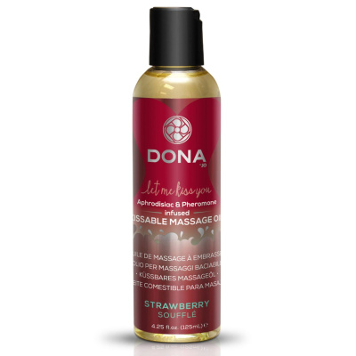 Вкусное массажное масло Dona Kissable Massage Oil, 110 мл (клубника)
