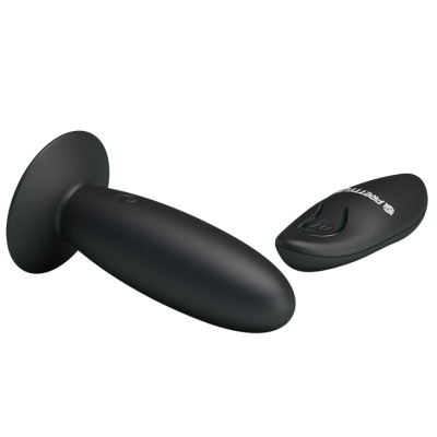 LyBaile Pretty Love Remote Control Vibrating Plug Black - Анальная пробка с вибрацией, 11х3.3 см (черный) 
